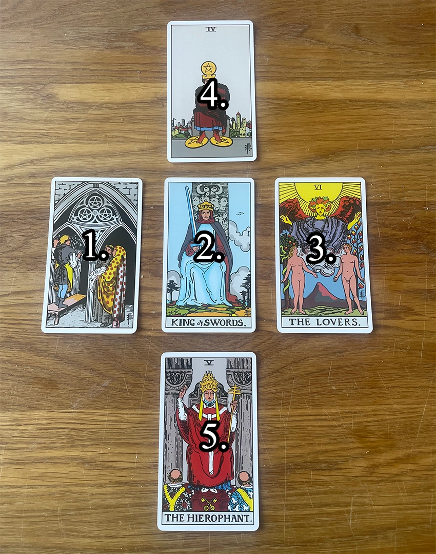 Tarot med 5 kort